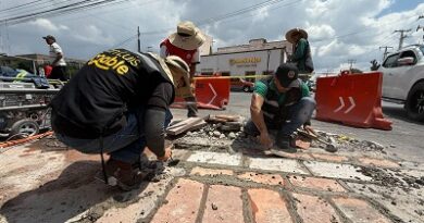 Programa “Por Buen Camino” realiza trabajos de bacheo en el Centro Histórico de San Luis Capital
