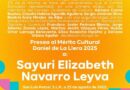 Sayuri Elizabeth Navarro Leyva, ganadora de la Presea al Mérito Cultural “Daniel García Álvarez de la Llera”