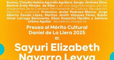 Sayuri Elizabeth Navarro Leyva, ganadora de la Presea al Mérito Cultural “Daniel García Álvarez de la Llera”
