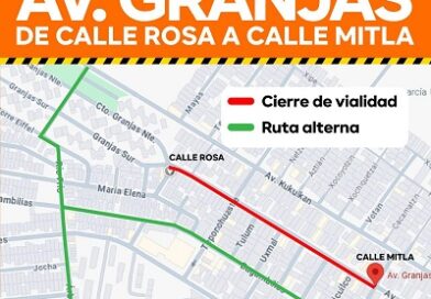 Cierre parcial en avenida Granjas por trabajos de rehabilitación en Industrial Aviación