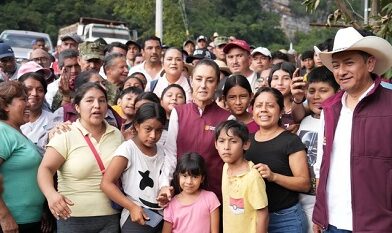 Informa Presidenta Claudia Sheinbaum inicio de Censo y Apertura parcial de camino en Huehuetla, Hidalgo