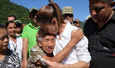 Visita Presidenta Claudia Sheinbaum , en su tercer día de recorrido, las zonas afectadas por lluvias