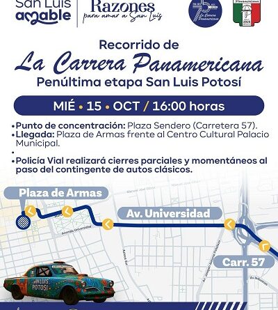 La Carrera Panamericana regresa a San Luis Capital este miércoles