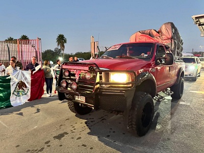 Quinta caravana del migrante potosino parte con mas de 500 familias desde Texas