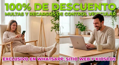 Enero con descuentos del 100 por ciento en multas y recargos de control vehicular