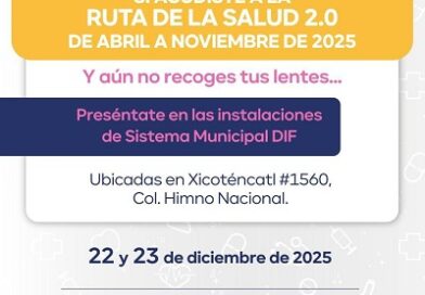 DIF Municipal invita a recoger lentes pendientes de la Ruta de la Salud 2.0