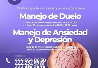 DIF Municipal invita a participar en grupos de terapia para el manejo del duelo o de ansiedad y depresión