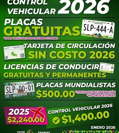 Reduce costo de control vehicular en 2026