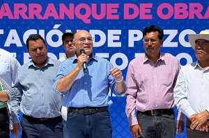 Soluciones reales al abasto de agua, Alcalde Galindo arranca rehabilitación de pozo