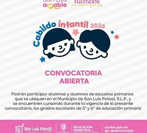 Gobierno de la Capital convoca a la niñez potosina a participar en el Cabildo Infantil 2026