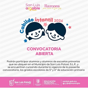 Gobierno de la Capital convoca a la niñez potosina a participar en el Cabildo Infantil 2026