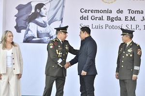 Reconocen mandos militares a Ricardo Gallardo por resultados en seguridad
