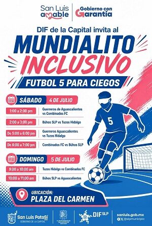 San Luis reafirma su liderazgo como Capital del Futbol con exhibición de fútbol 5 para ciegos