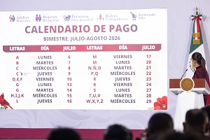 Hoy inicia depósito de las Pensiones y Programas del Bienestar  del bimestre julio-agosto: Presidenta Claudia Sheinbaum