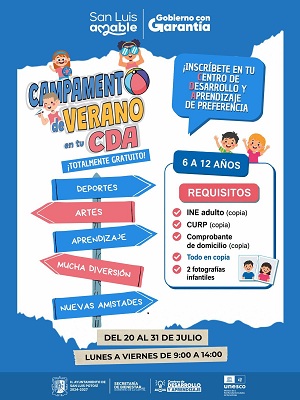 Gobierno de la Capital abre inscripciones para el Campamento de Verano 2026 en los CDA
