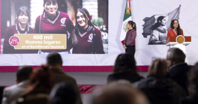 Presidenta Claudia Sheinbaum informa que meta sexenal de Bachillerato  Nacional se duplicará a 400 mil lugares nuevos lugares.