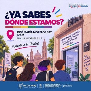 Exhorta Unidad Especializada para la Atención de las Poblaciones LGBTIQ+, sumarse a acciones a favor de estos sectores