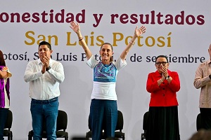 Ricardo Gallardo acompaña a Claudia Sheinbaum en su Segundo Informe ante 21 mil potosinas y potosinos