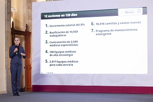 Presidenta Claudia Sheinbaum anuncia Programa Emergente de 12 acciones en 120 días para mejorar la atención y las condiciones de los trabajadores en el IMSS